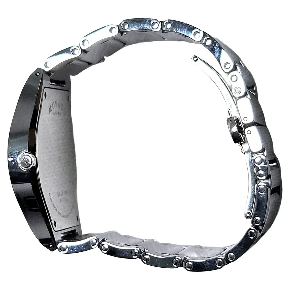 Movado Museum Watch 89 C6 1850 Mens Minimalist Black Tungsten Carbide Swiss